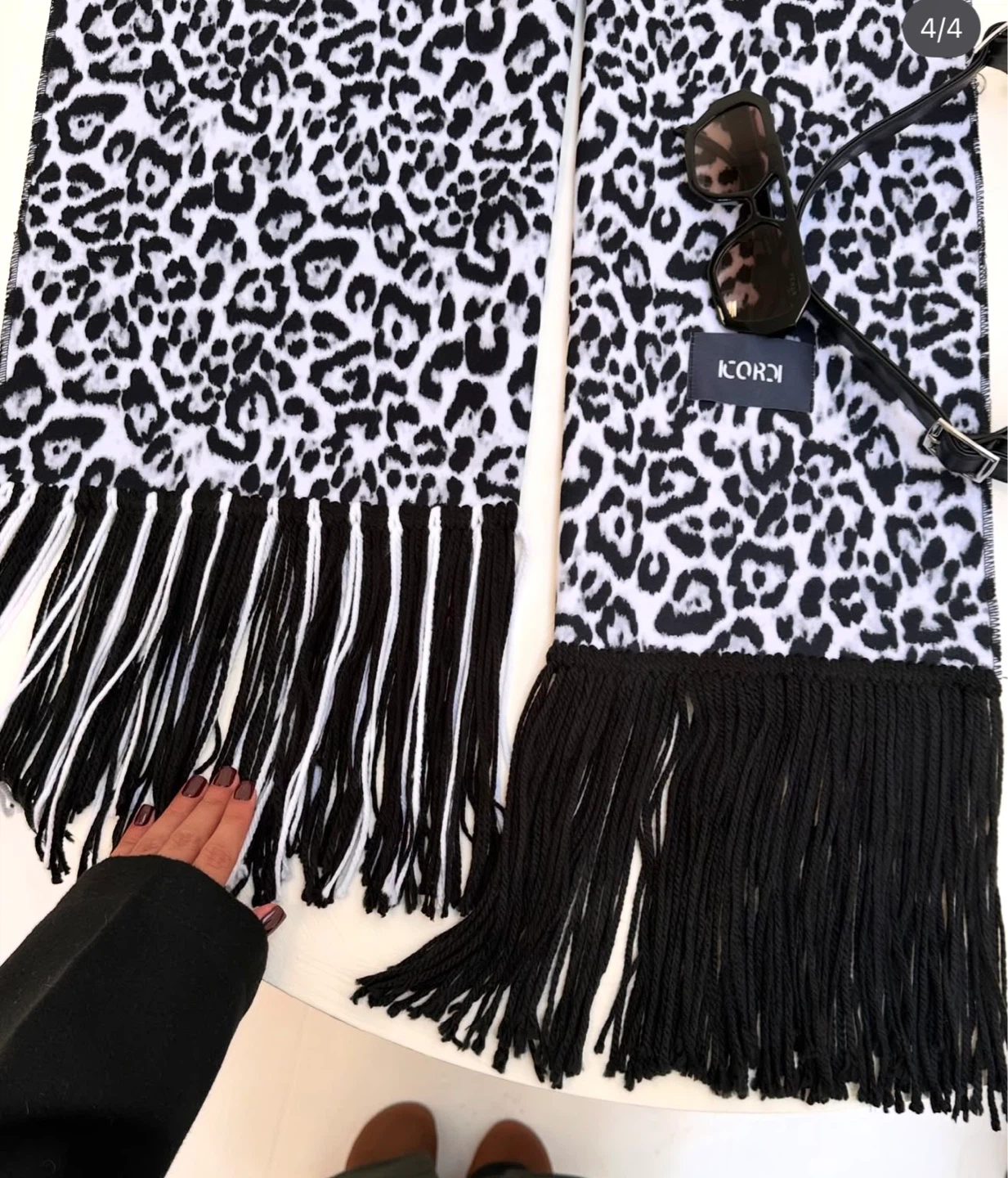 ICORDI Leopard Print Scarf with Fringe - photo 2