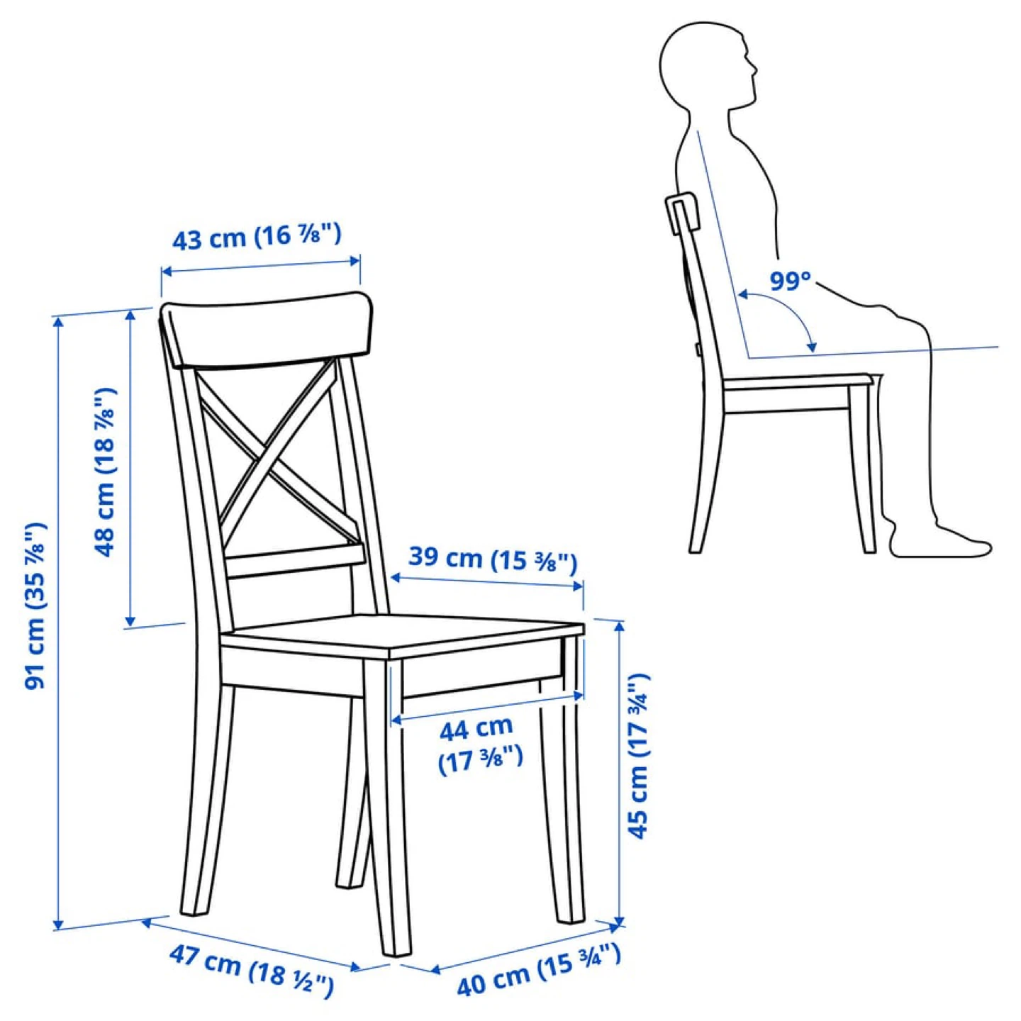 Rosentorp White X-Back Dining Chair - photo 2