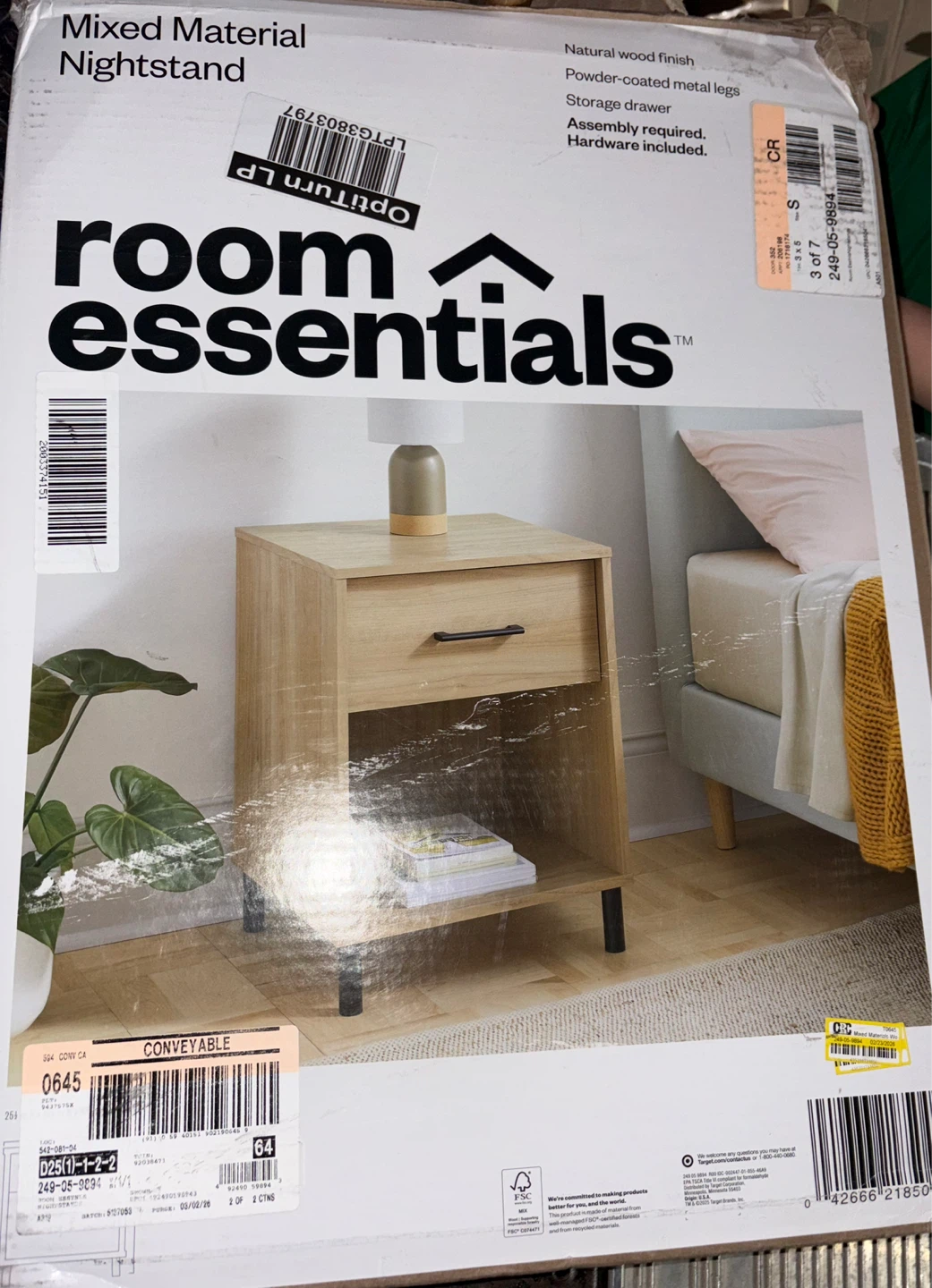 Room Essentials Mixed Material Nightstand - photo 3