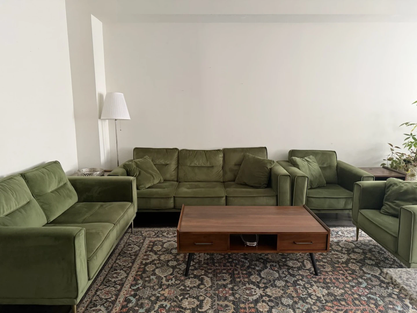 Ashley Furniture Green Velvet Sofa Set