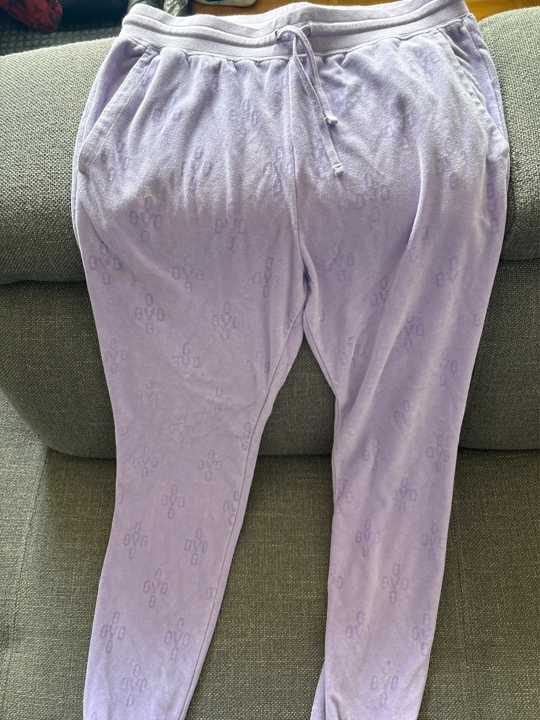 OVO Velour Joggers Lavender Size M
