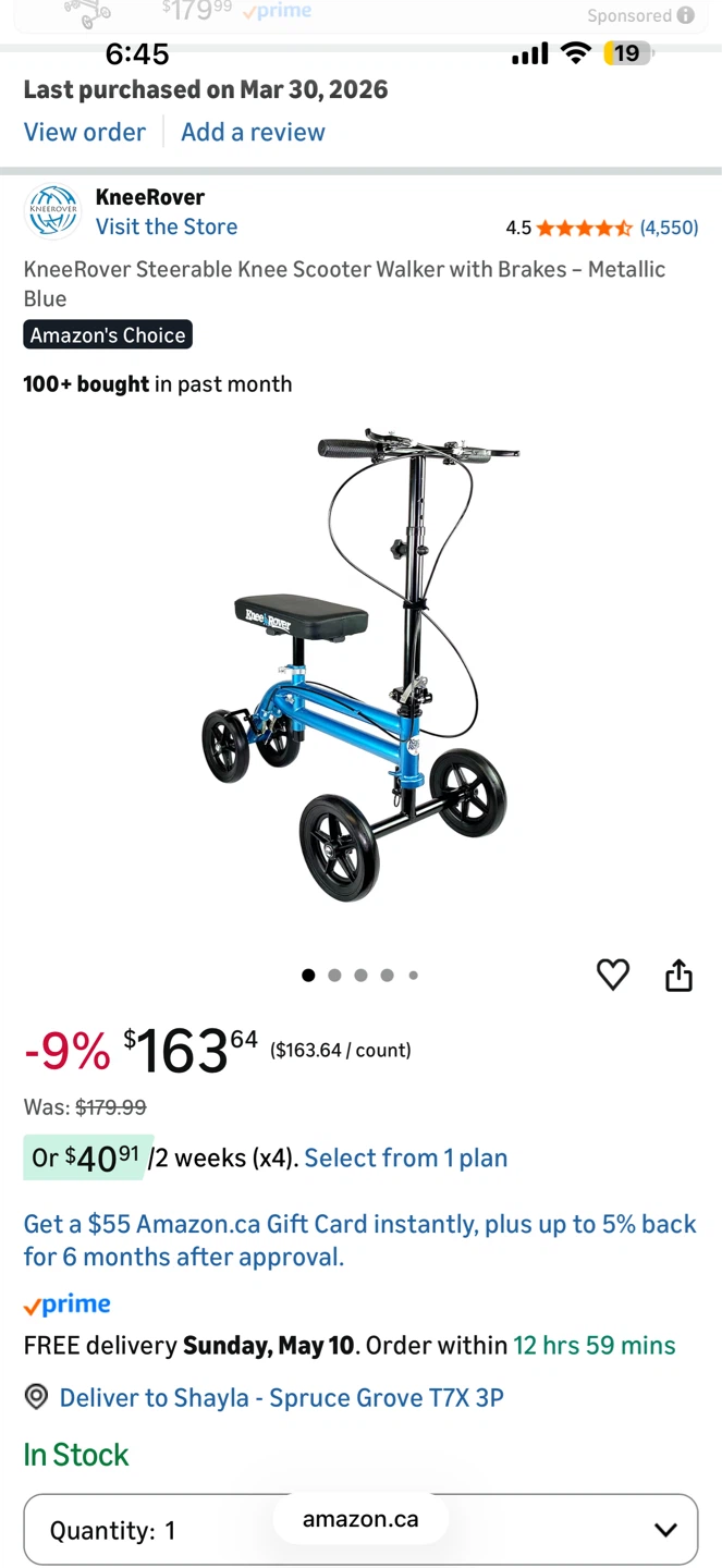 Knee Scooter Walker with Handlebars