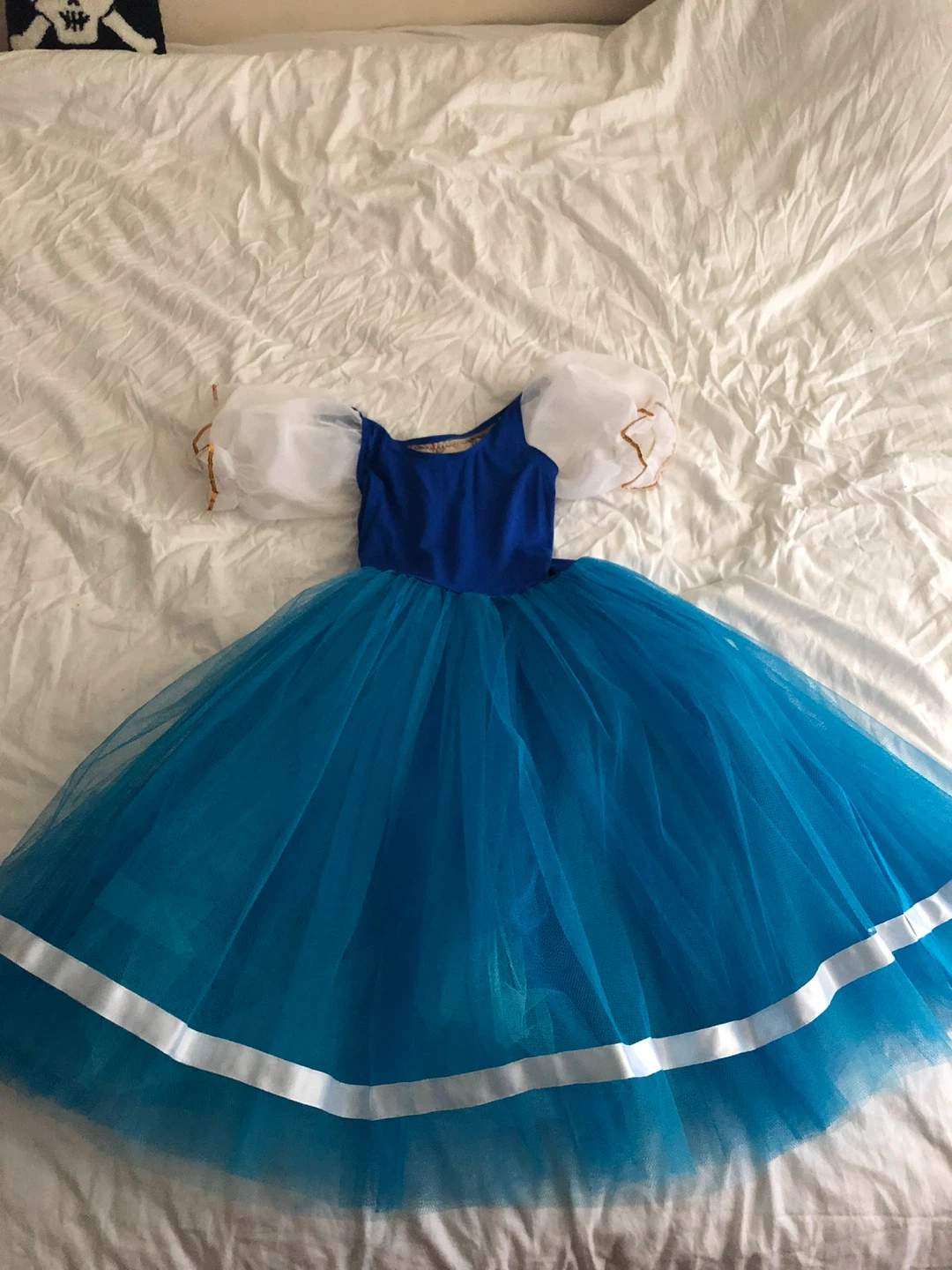 Blue Tutu Dress with White Puffy Sleeves - photo 2