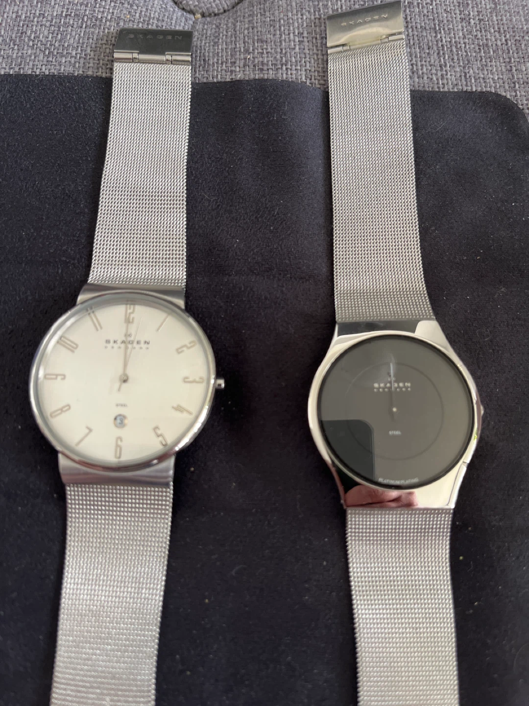 Skagen Mesh Strap Watches - White & Black Faces