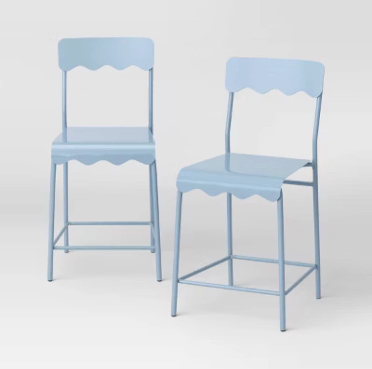 Room Essentials 2-Pack Blue Metal Counter-Height Stools - photo 2
