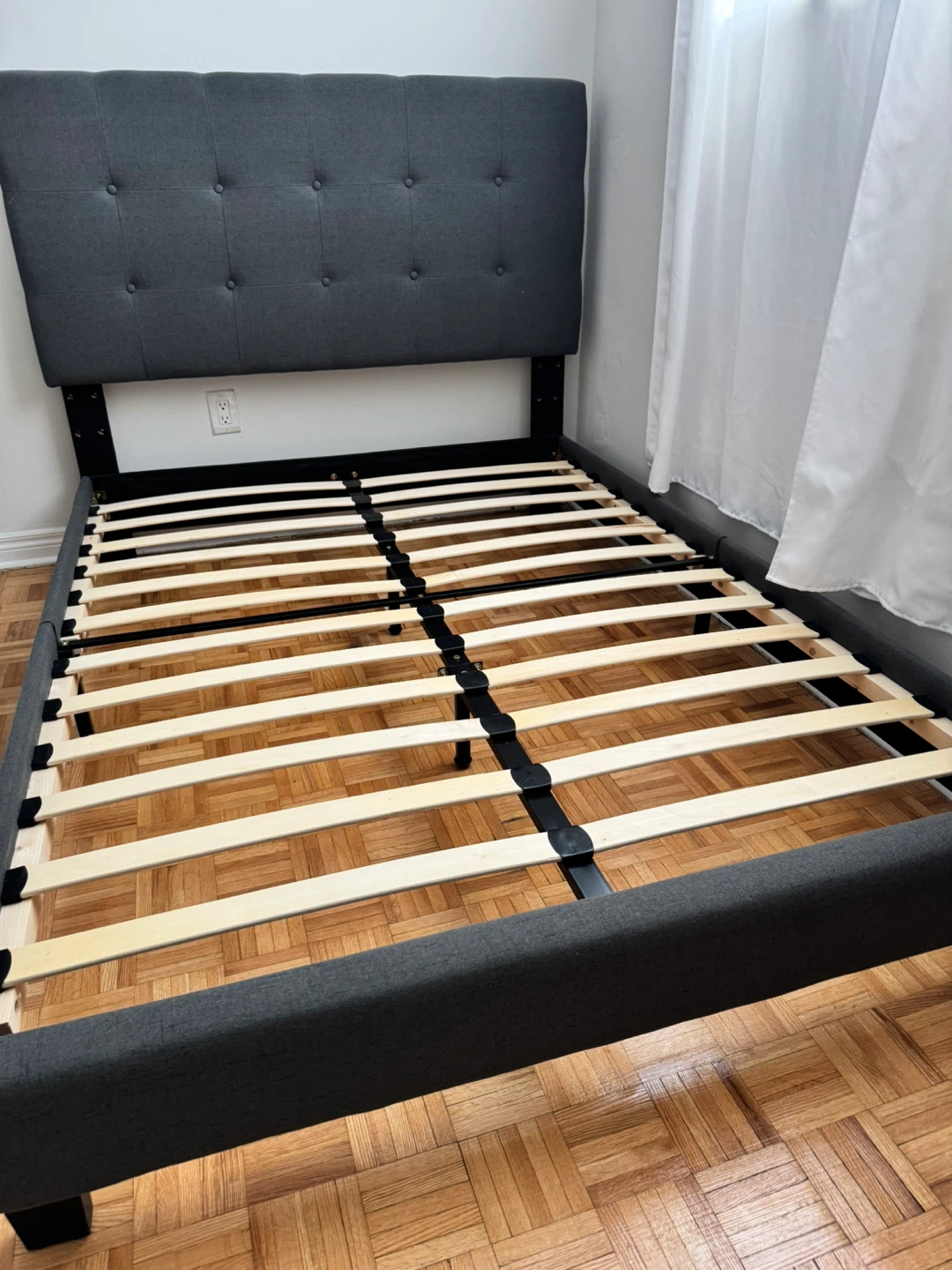 Leon’s Grey Upholstered Full/ double Bed Frame