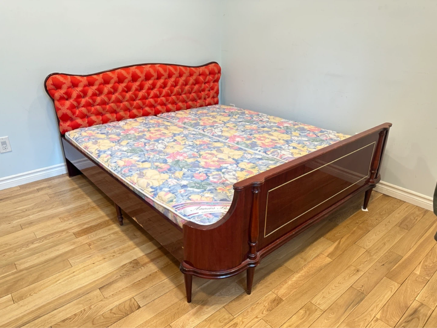 Vintage MCM European Queen Size Bed (CAN DELIVER)