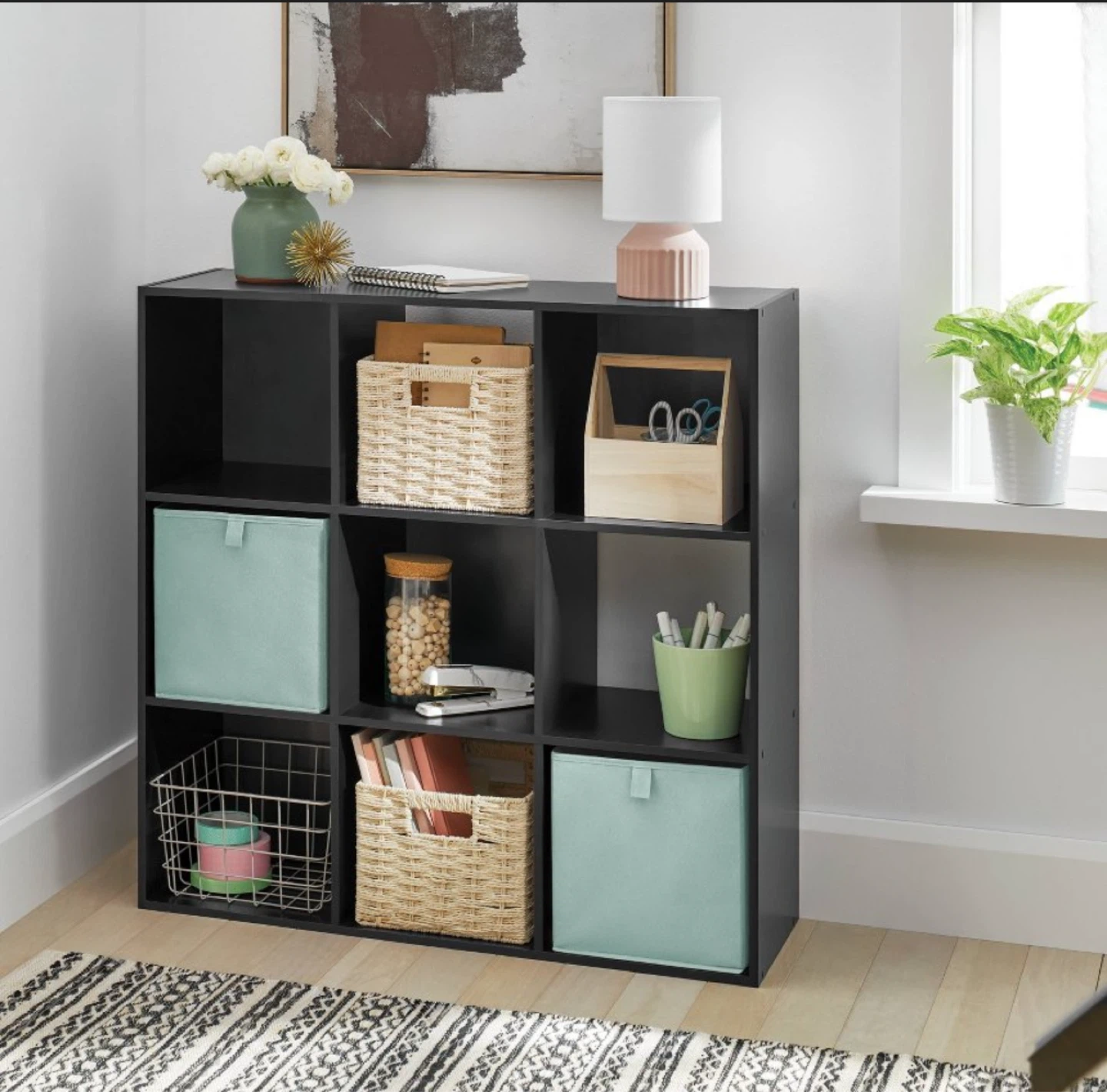 Whitmor 9 Section Cube Organizer - Black - photo 3