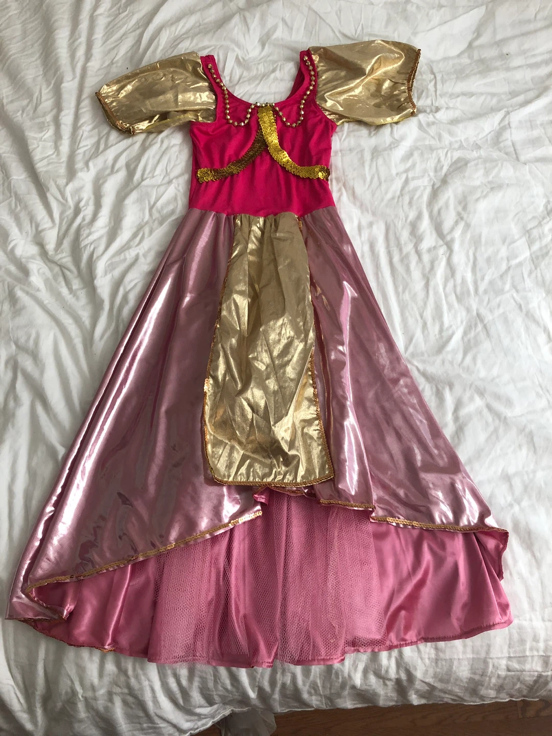 Girl's Pink and Gold Princess dance Dress
