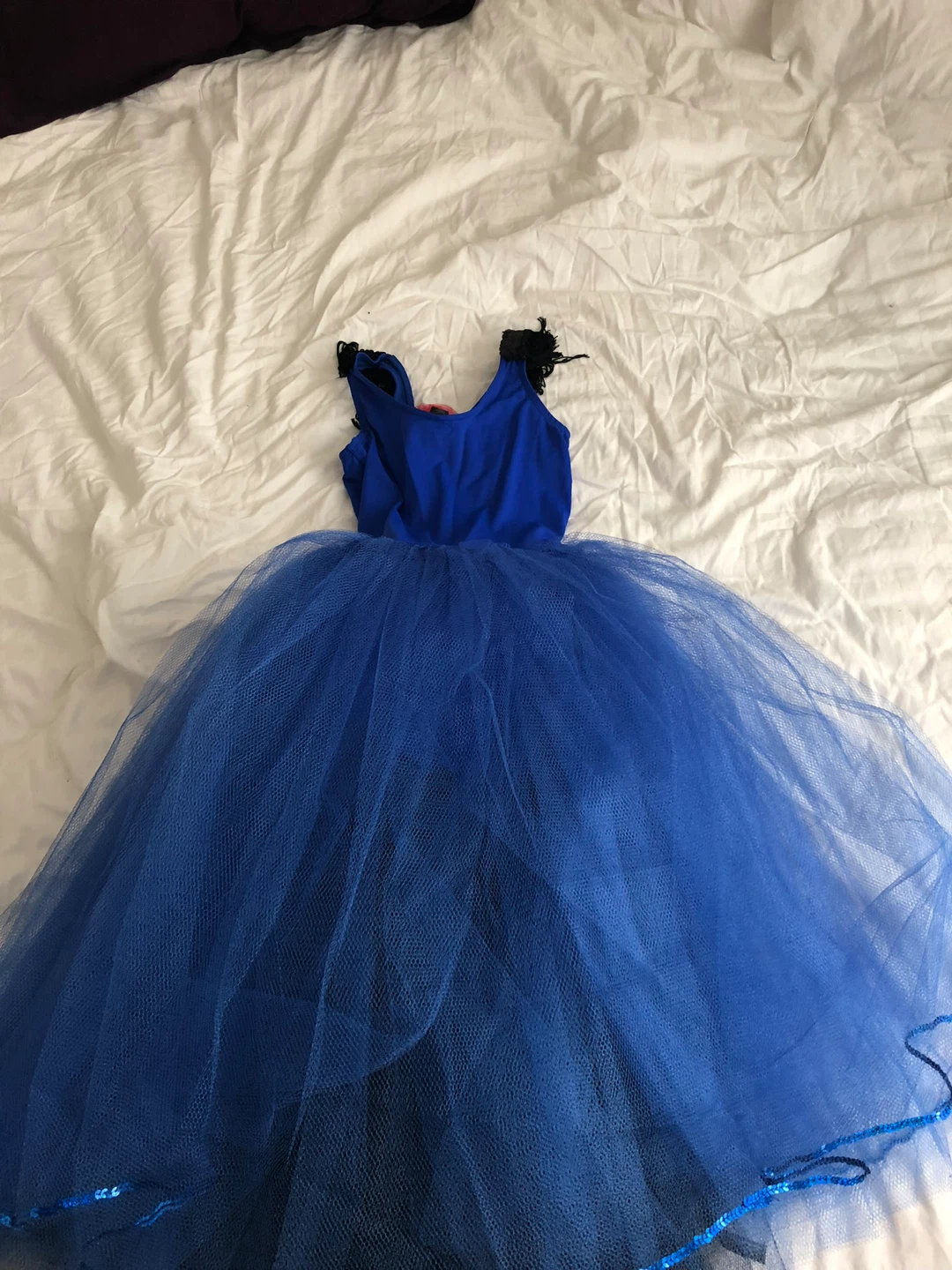 Blue and Black Tutu Dress with Red Flowers - photo 2