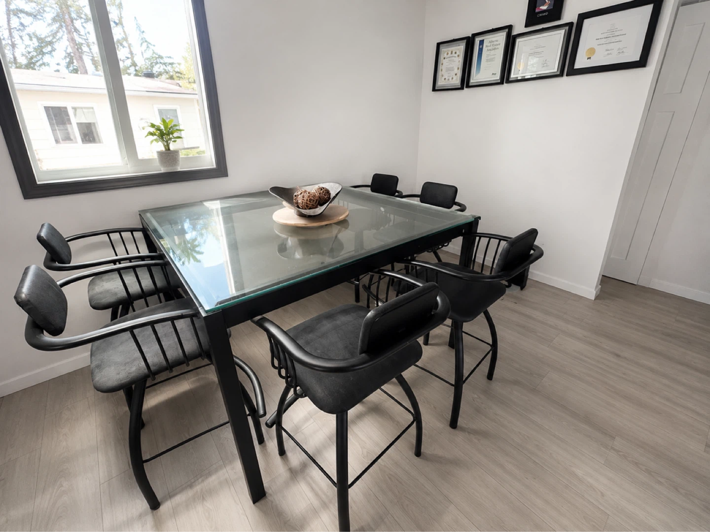 Glass Top Dining Table with 6 Chairs - photo 2