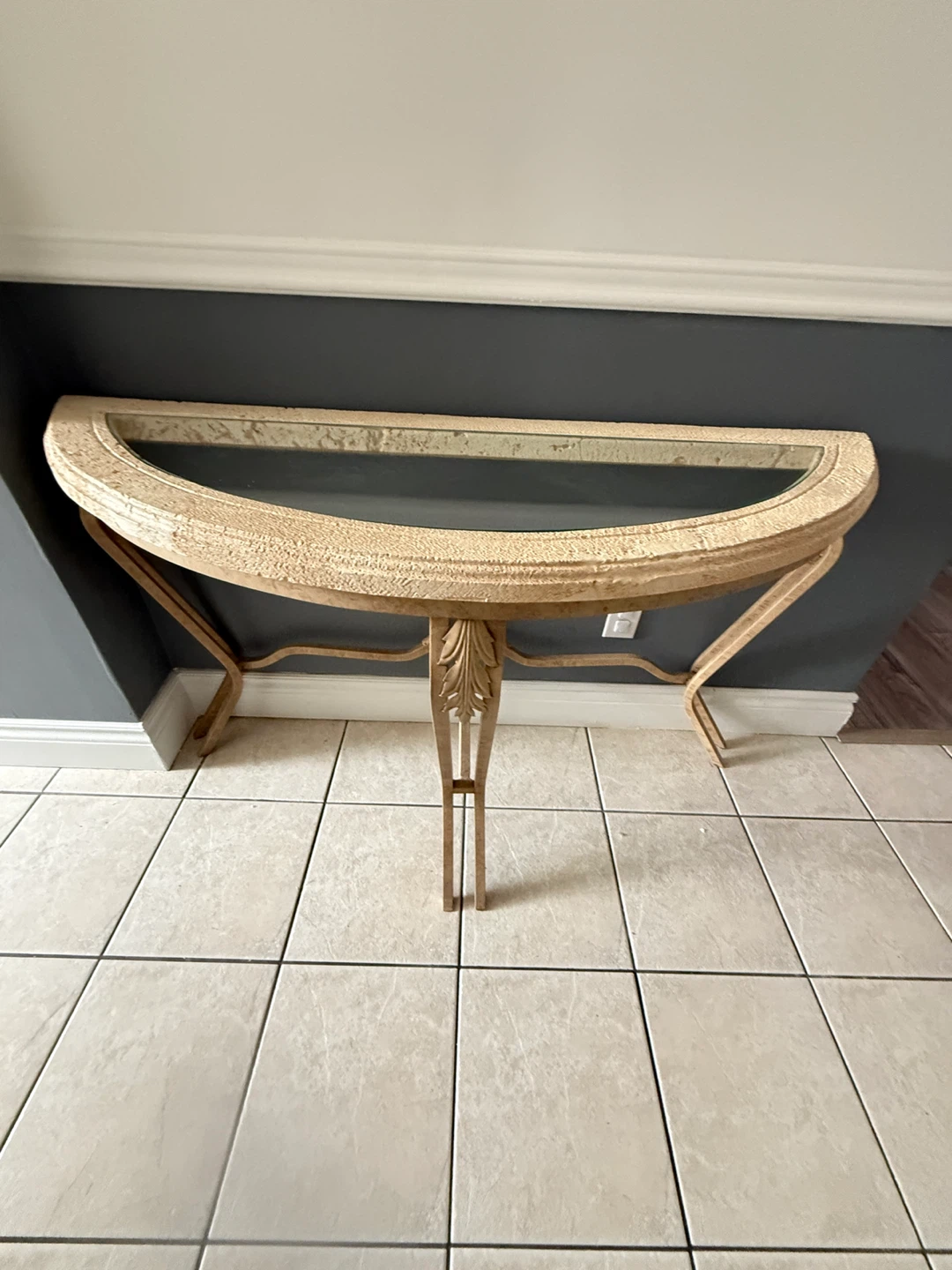 Half-Moon Console Table with Mirror set - photo 2