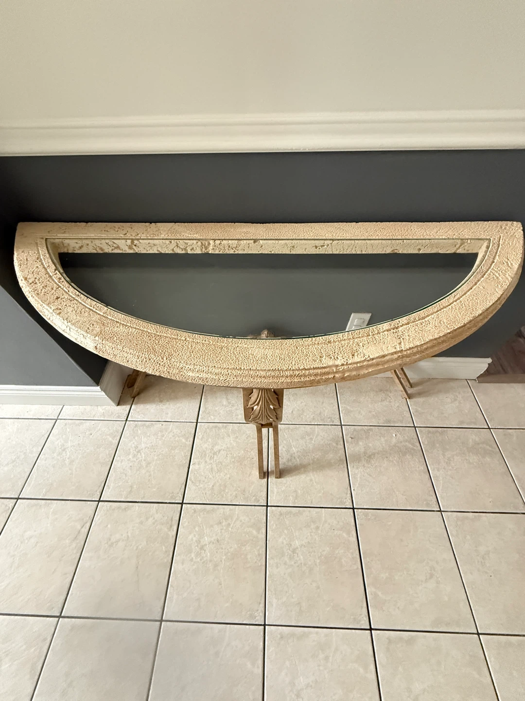 Half-Moon Console Table with Mirror set - photo 3