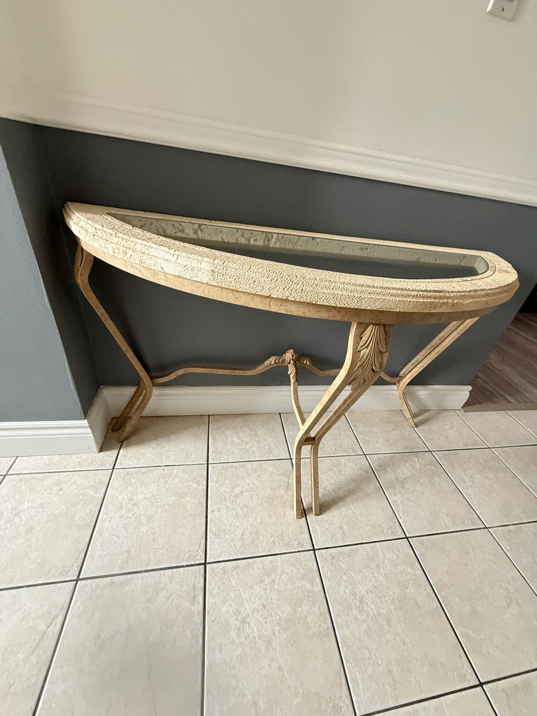 Half-Moon Console Table with Mirror set - photo 4