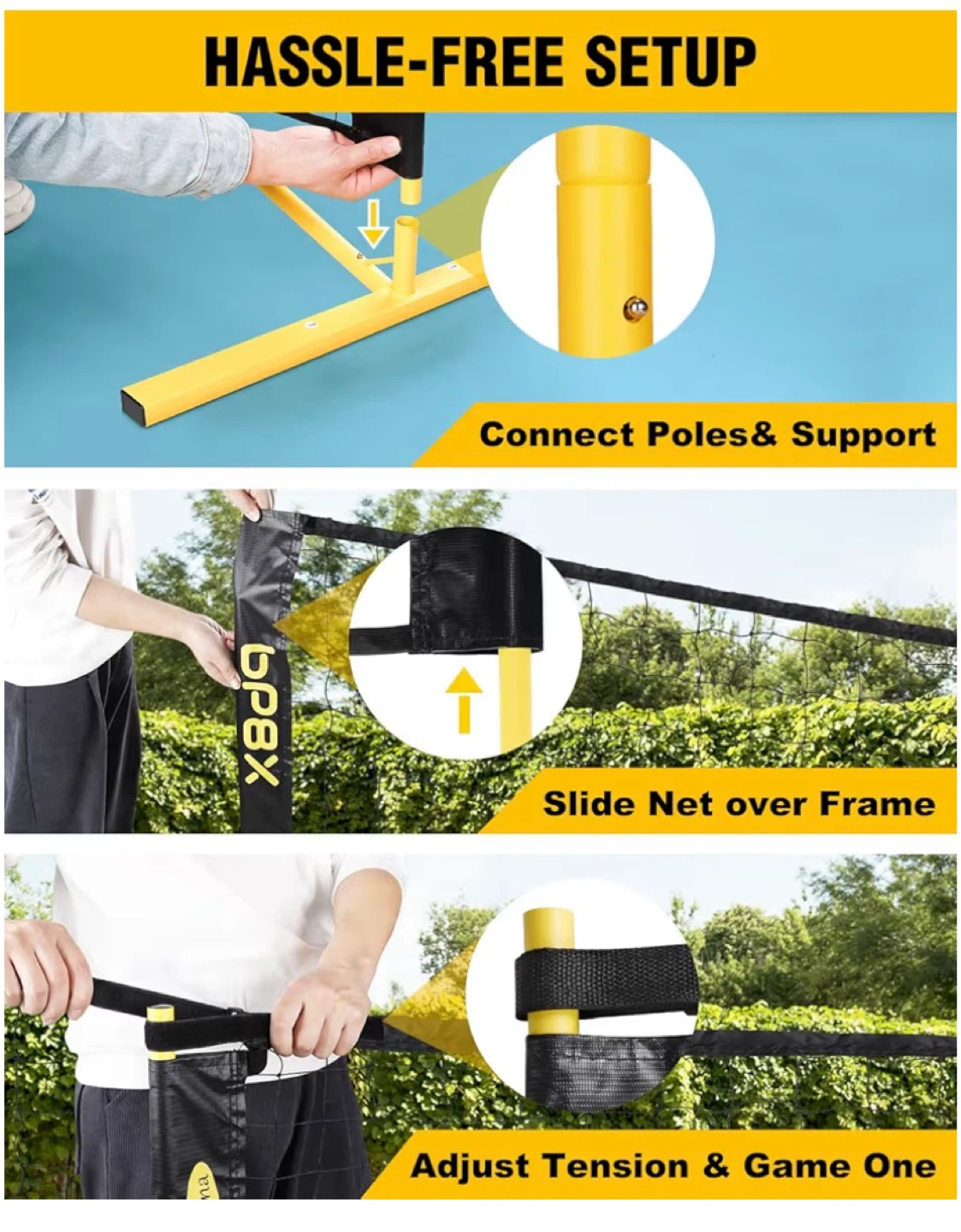 Pb8X New Portable Pickleball Net System - 22ft - photo 4