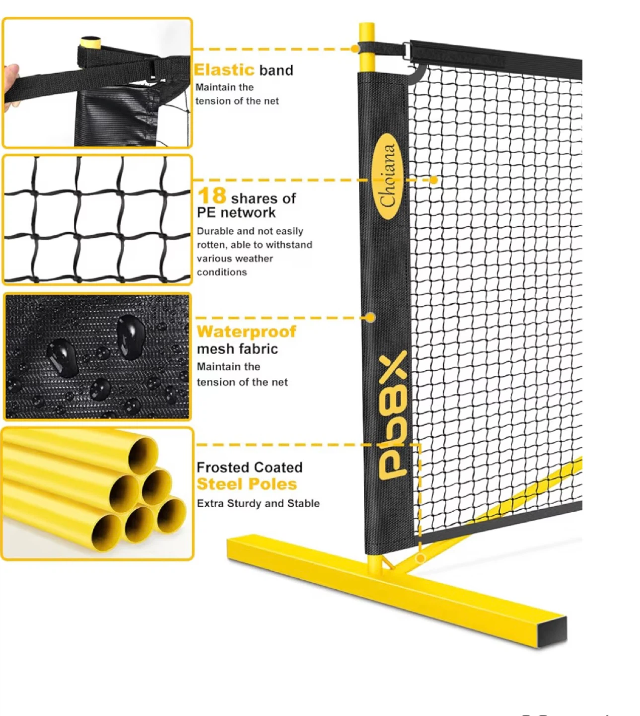 Pb8X New Portable Pickleball Net System - 22ft - photo 3