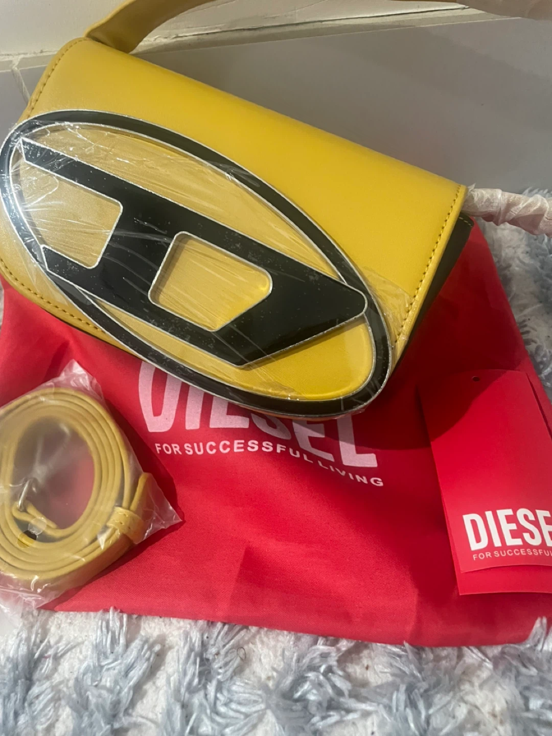Yellow Diesel Shoulder Bag with Large D Logo - photo 2