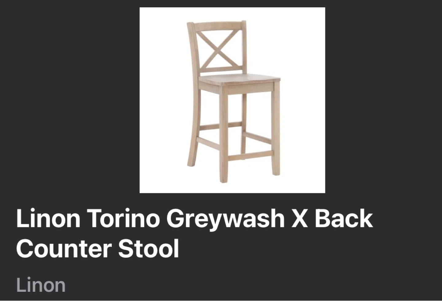 Linon Torino Greywash X Back Counter Stool - photo 3