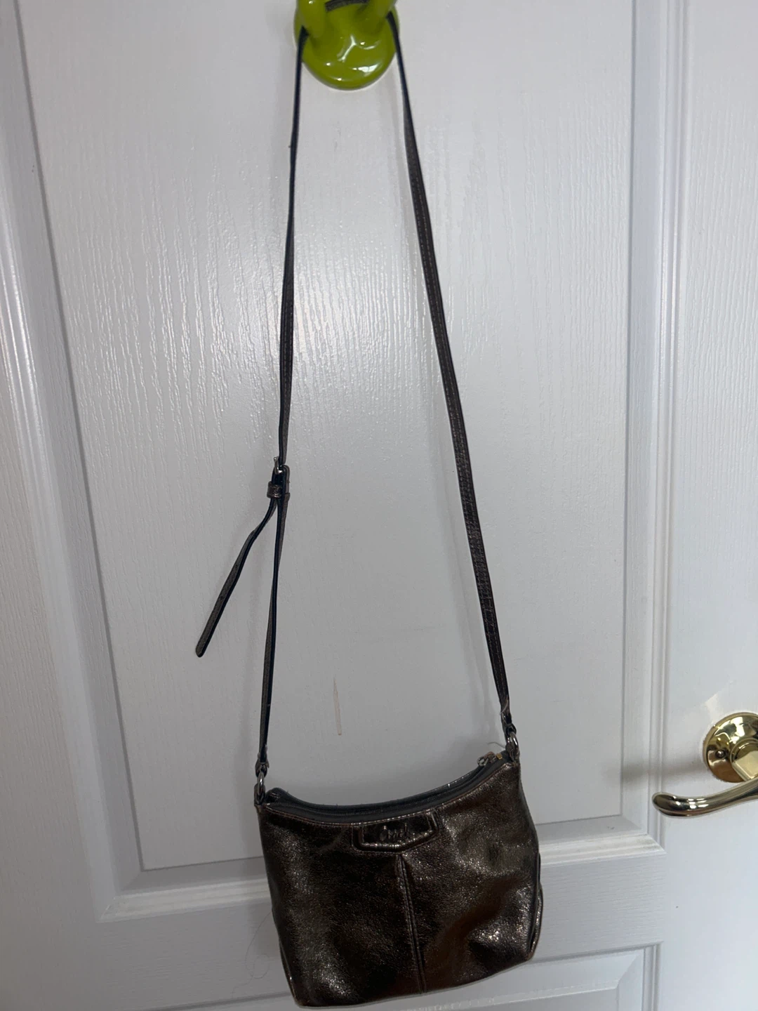 Coach Metallic Pewter Leather Crossbody Bag - photo 2