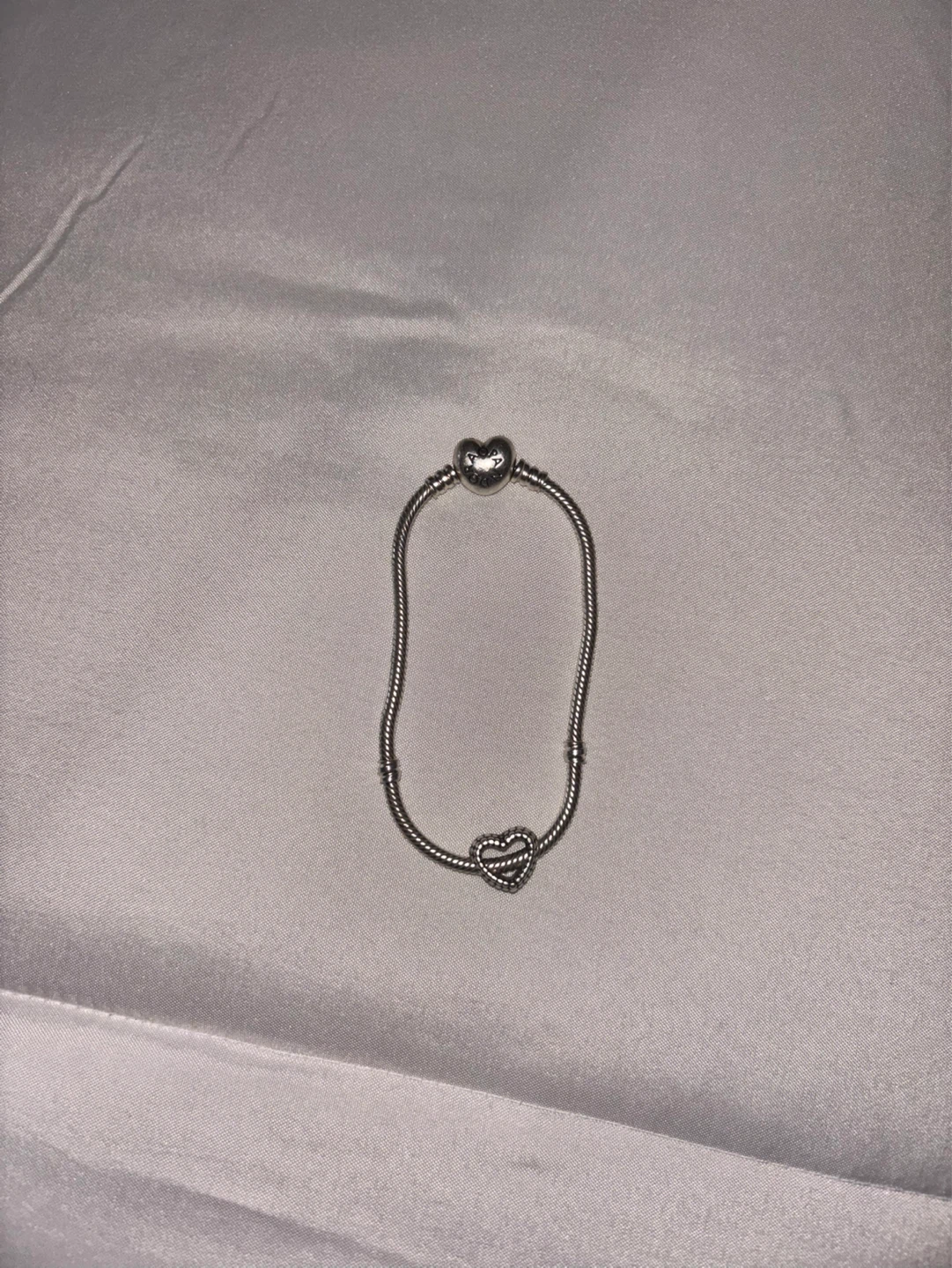 Pandora Silver Heart Charm Bracelet