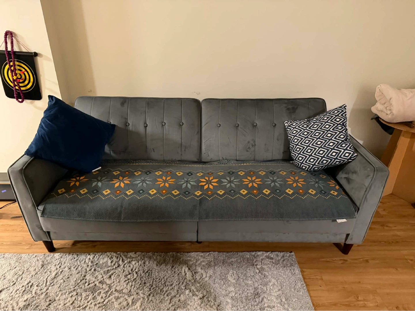 Mercury Row Perdue 81.5" Velvet Convertible Sofa - photo 5