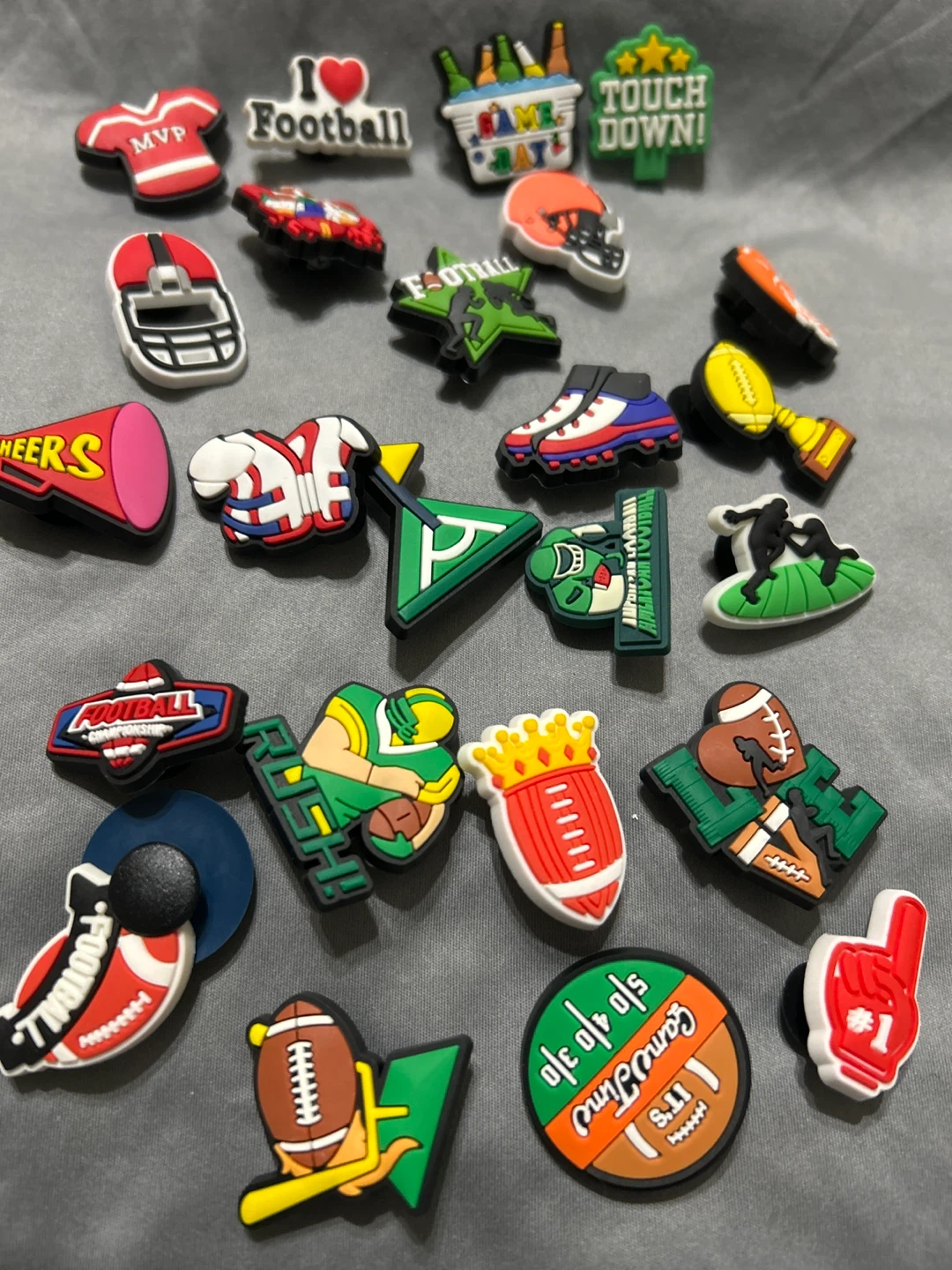New/25pc Football Theme Shoe Charms! - photo 2