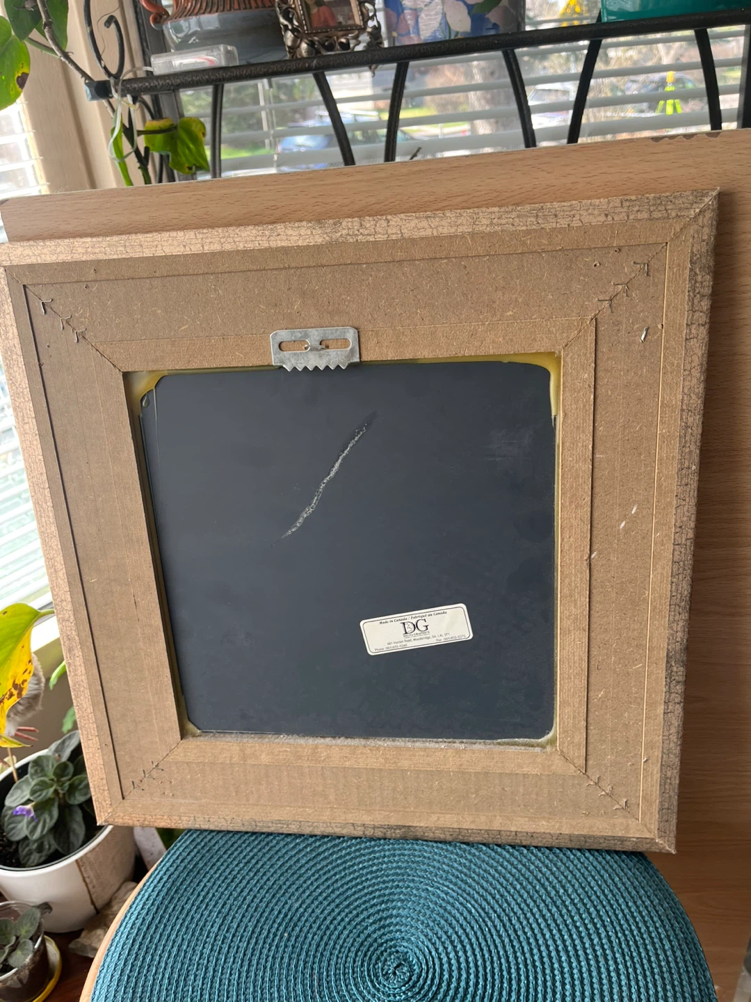 Mirror, distressed wood-look frame, 16x16, Made in Canada - photo 4