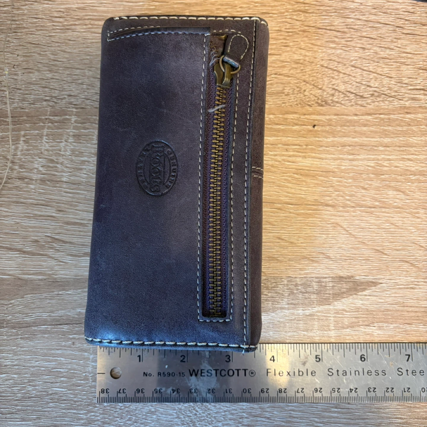 Roots Brown Leather Trifold Wallet - photo 2