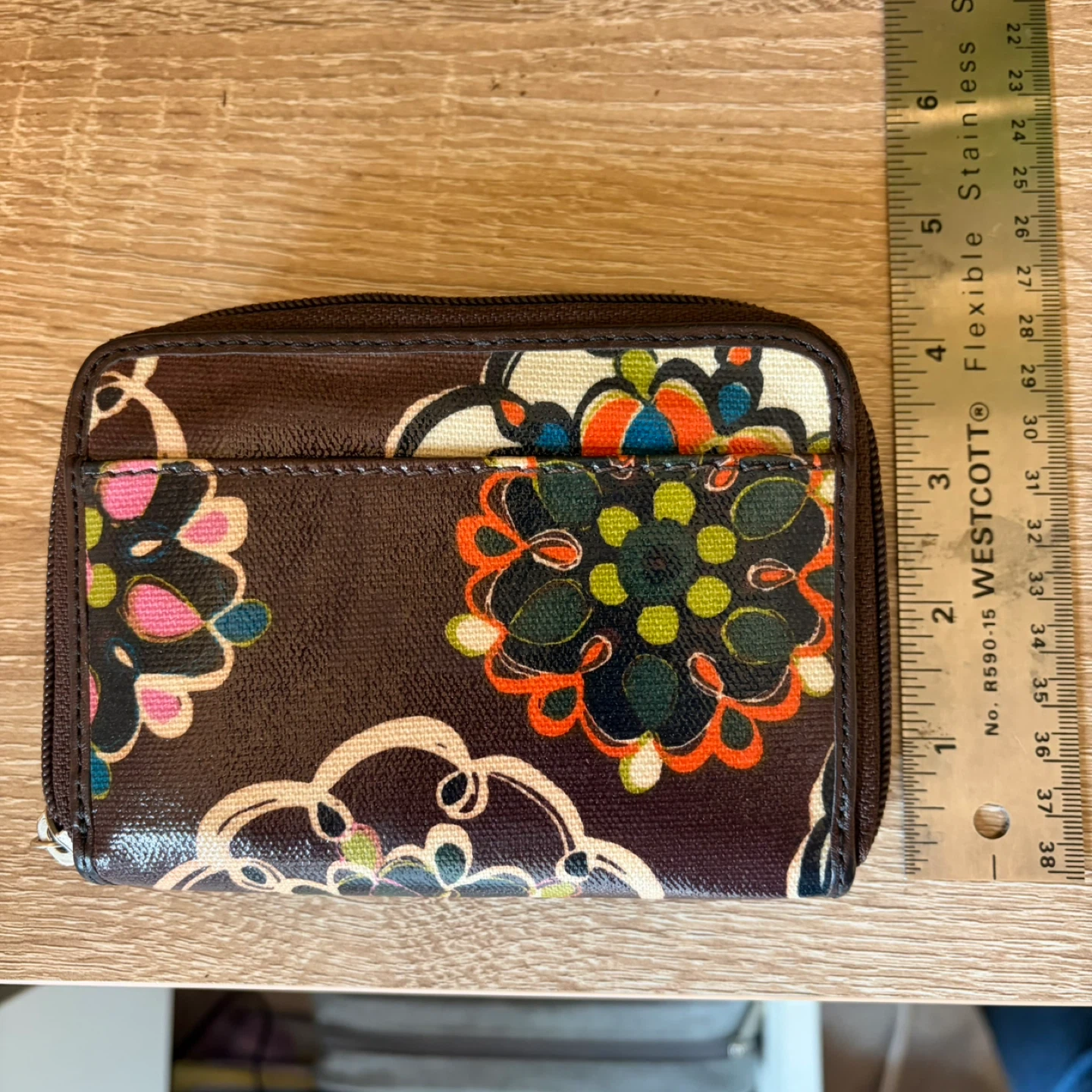 Fossil Key-Per Brown Floral Zip Around Wallet - photo 2