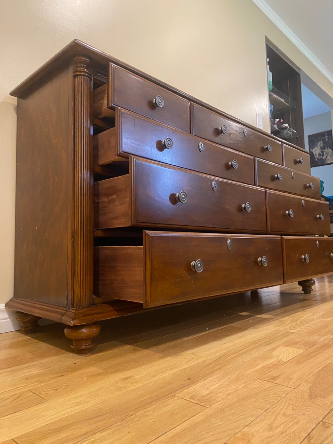Beautiful Cherry Wood 9 Drawer Dresser (CAN DELIVER) - photo 3