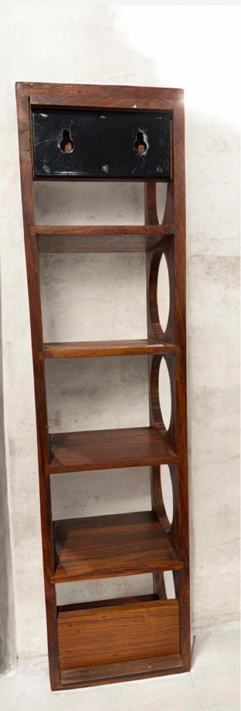 Wooden Wall-Mounted Shelf 5 Circular Holders for wine bottles - photo 2