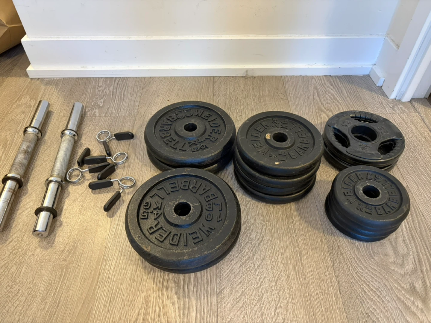 Weider Weight Plates and Dumbbell Handles Set
