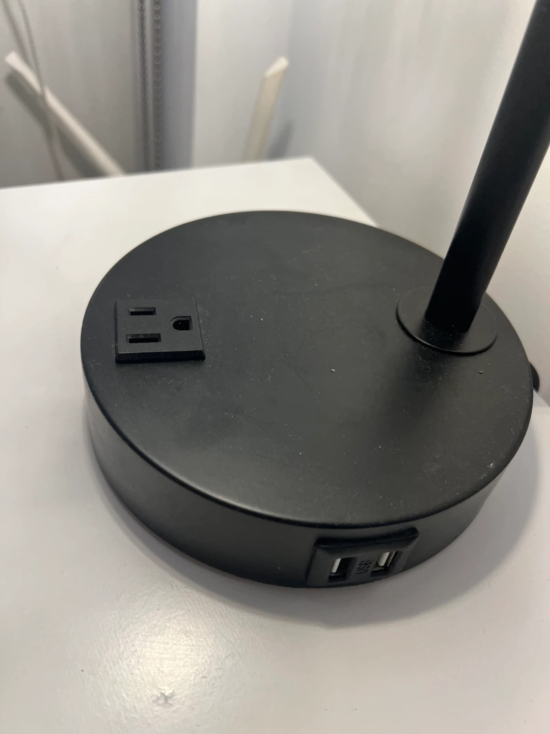 Black Desk Lamp with USB Ports and Outlet - photo 3