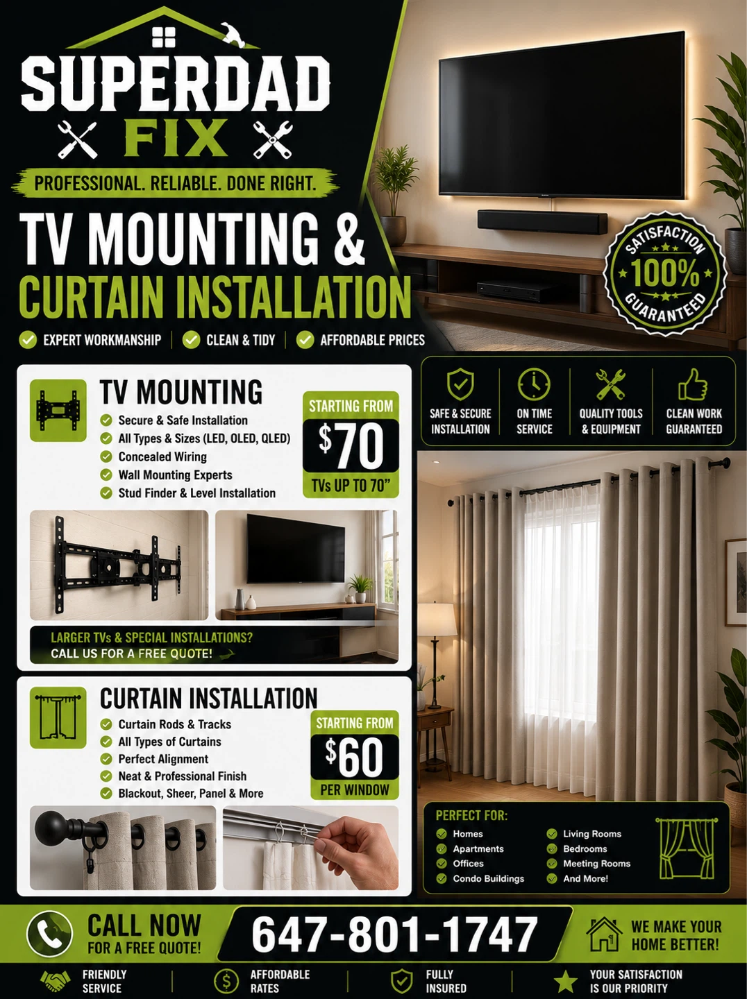 TV Mounting & Curtain Installation Services
