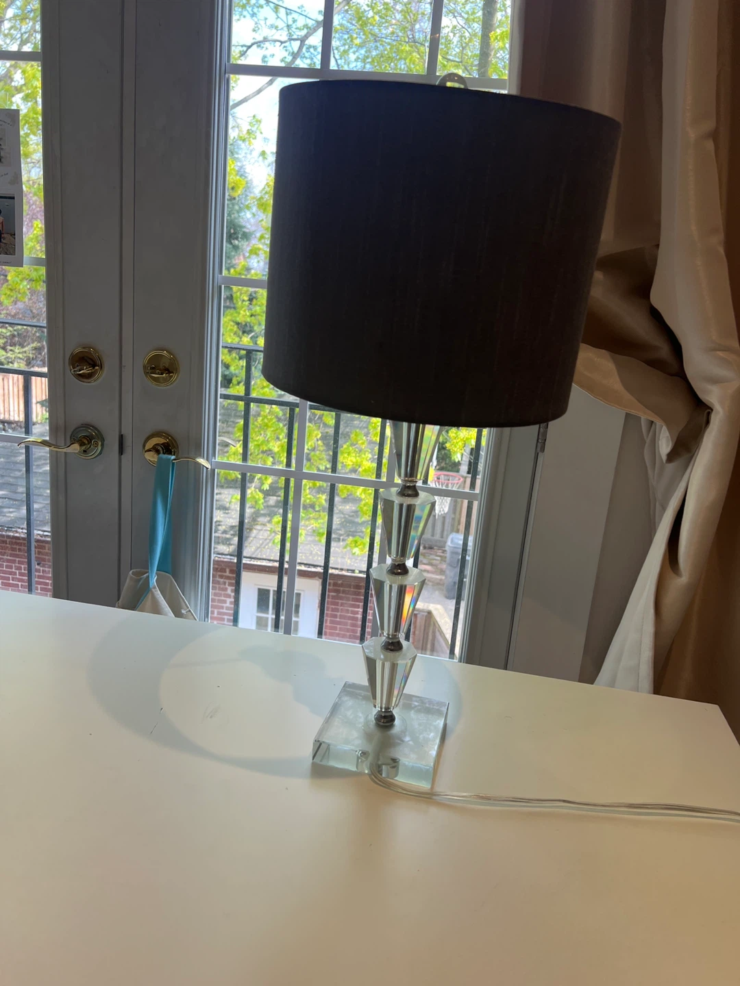 Crystal and Lucite Accent Lamp