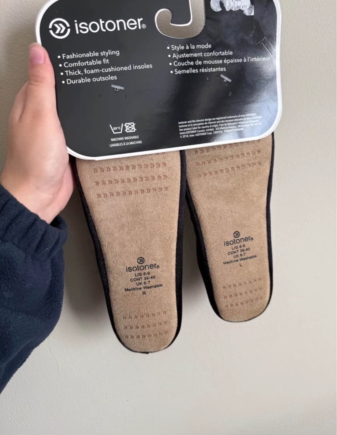 Isotoner Women's Black Ballet Slippers - Size L - photo 2