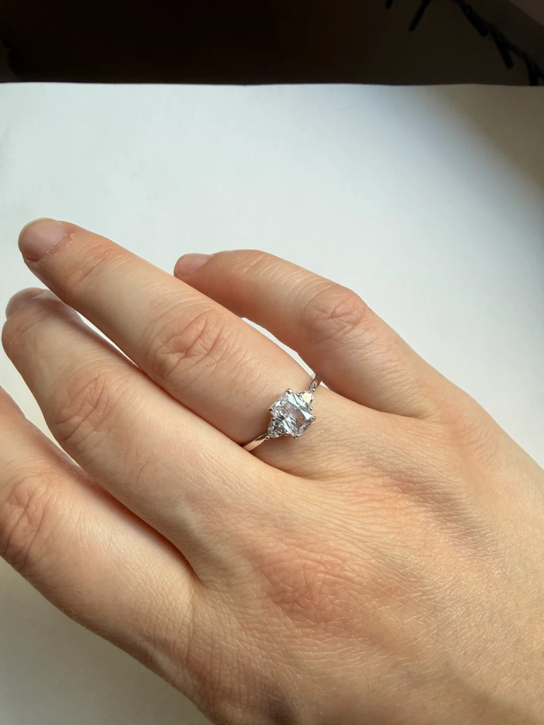 Minimalist radiant-cut CZ ring - sz 8 - photo 2