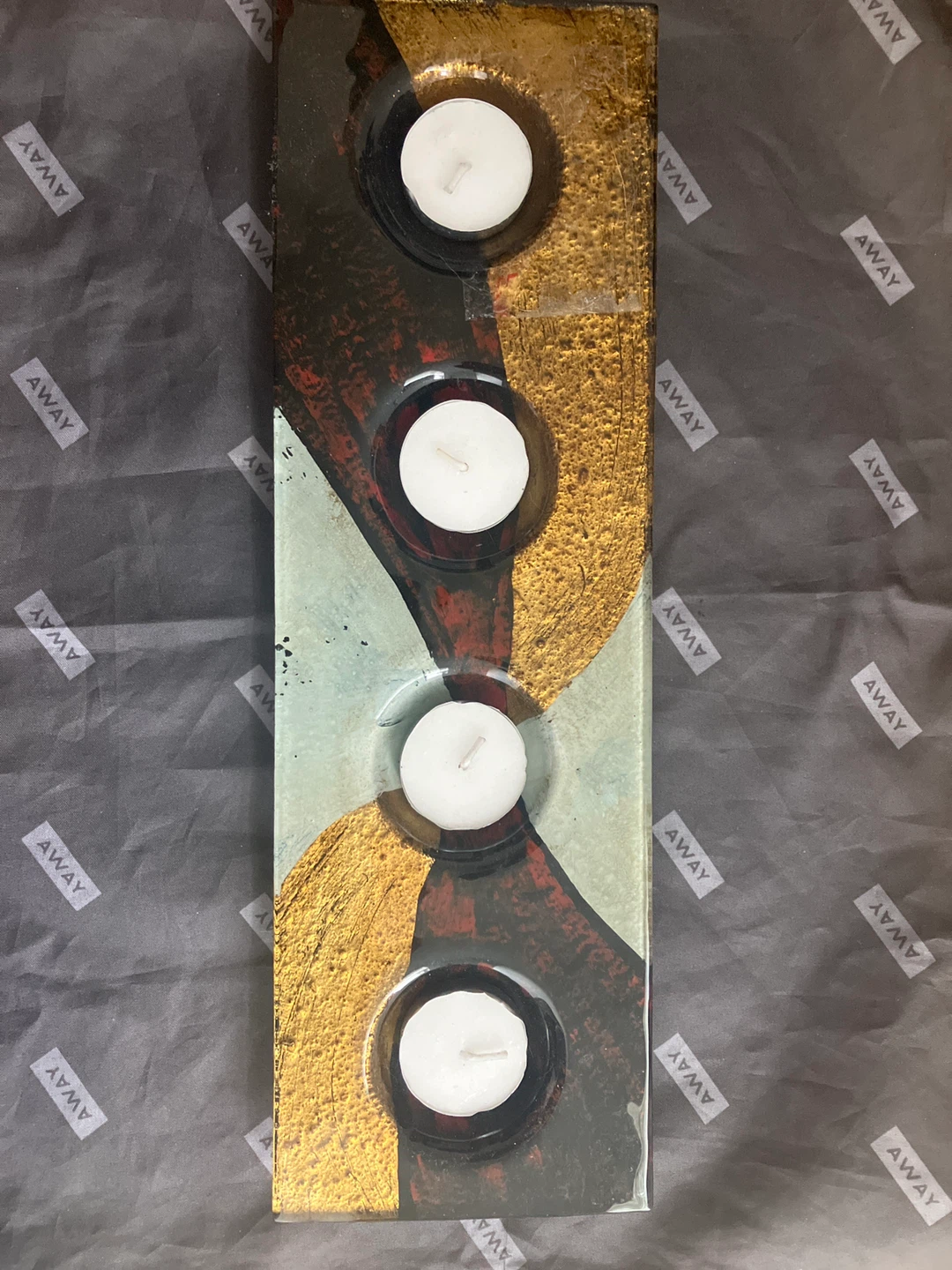 Four-Tealight Candle Holder Art Piece