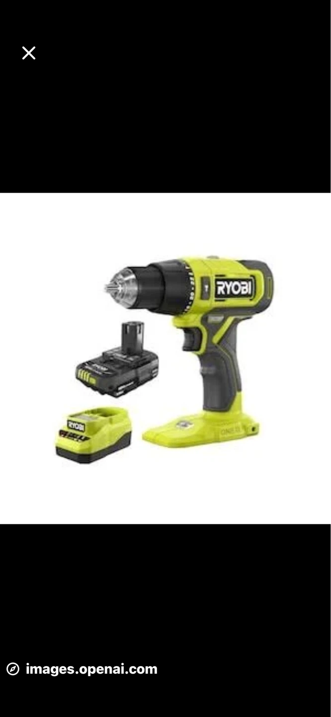 Ryobi Cordless Hammer Drill with Batterie and Charger