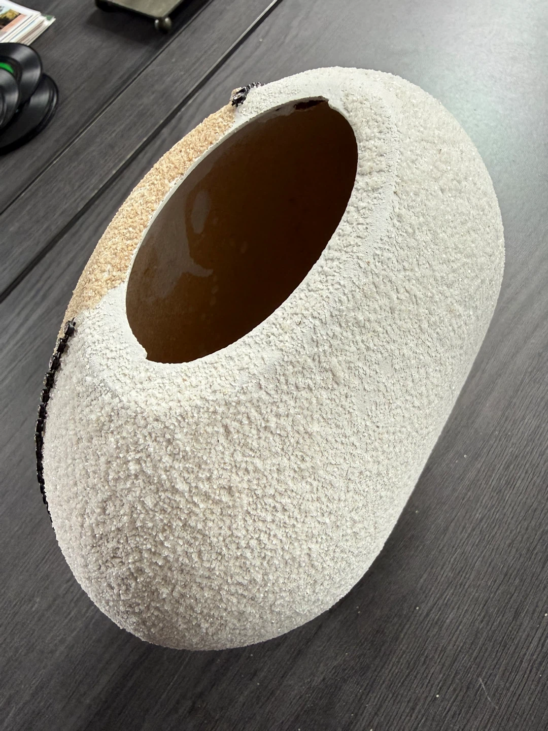 Decorative Vase with Rhinestones and Textured Finish - photo 3