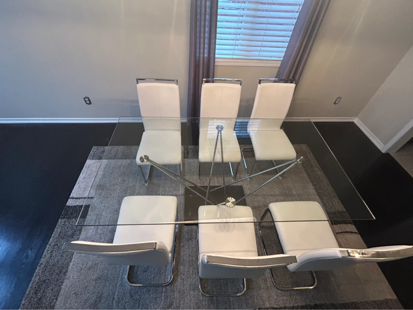 Glass dining table dining set-complete with 8 chairs - photo 3