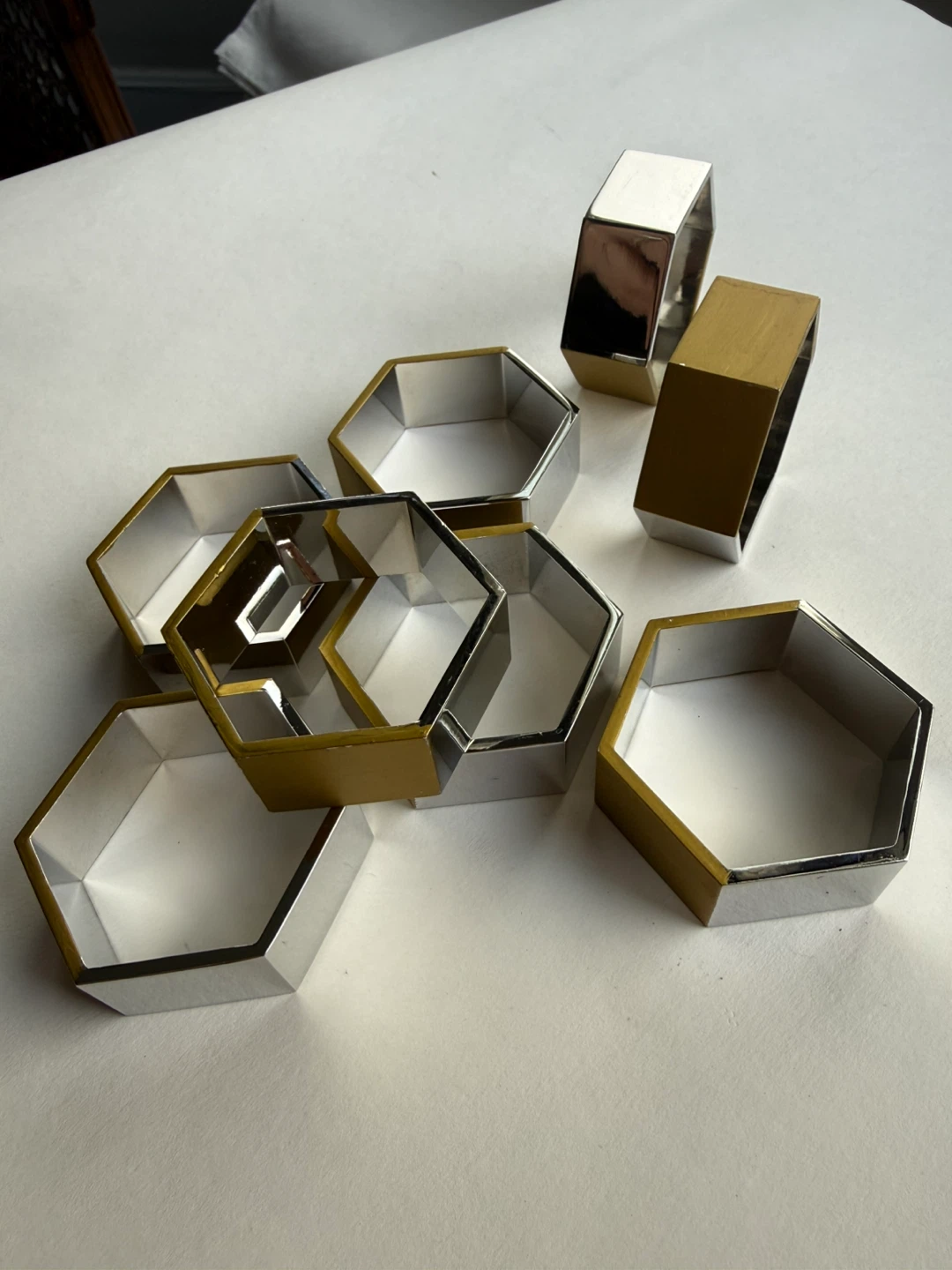Pier 1 metal napkin rings - set of 8