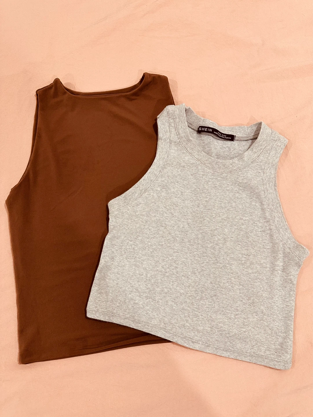 SHEIN Tank Tops - Brown and Grey