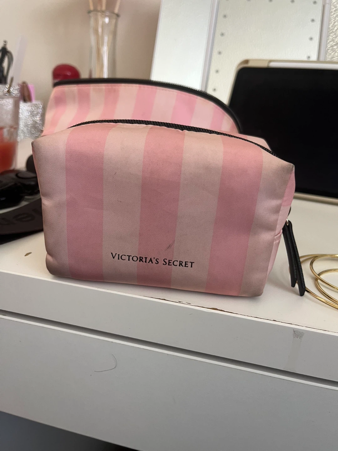 Victoria's Secret Pink Stripe Cosmetic Bag Set - photo 3