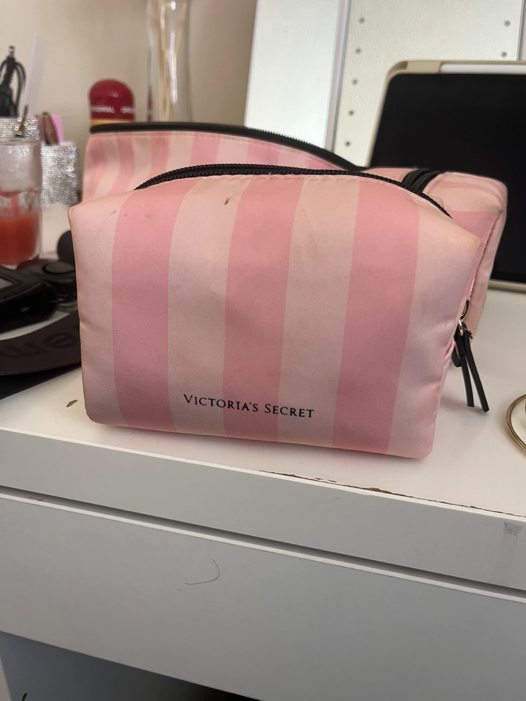Victoria's Secret Pink Stripe Cosmetic Bag Set - photo 2