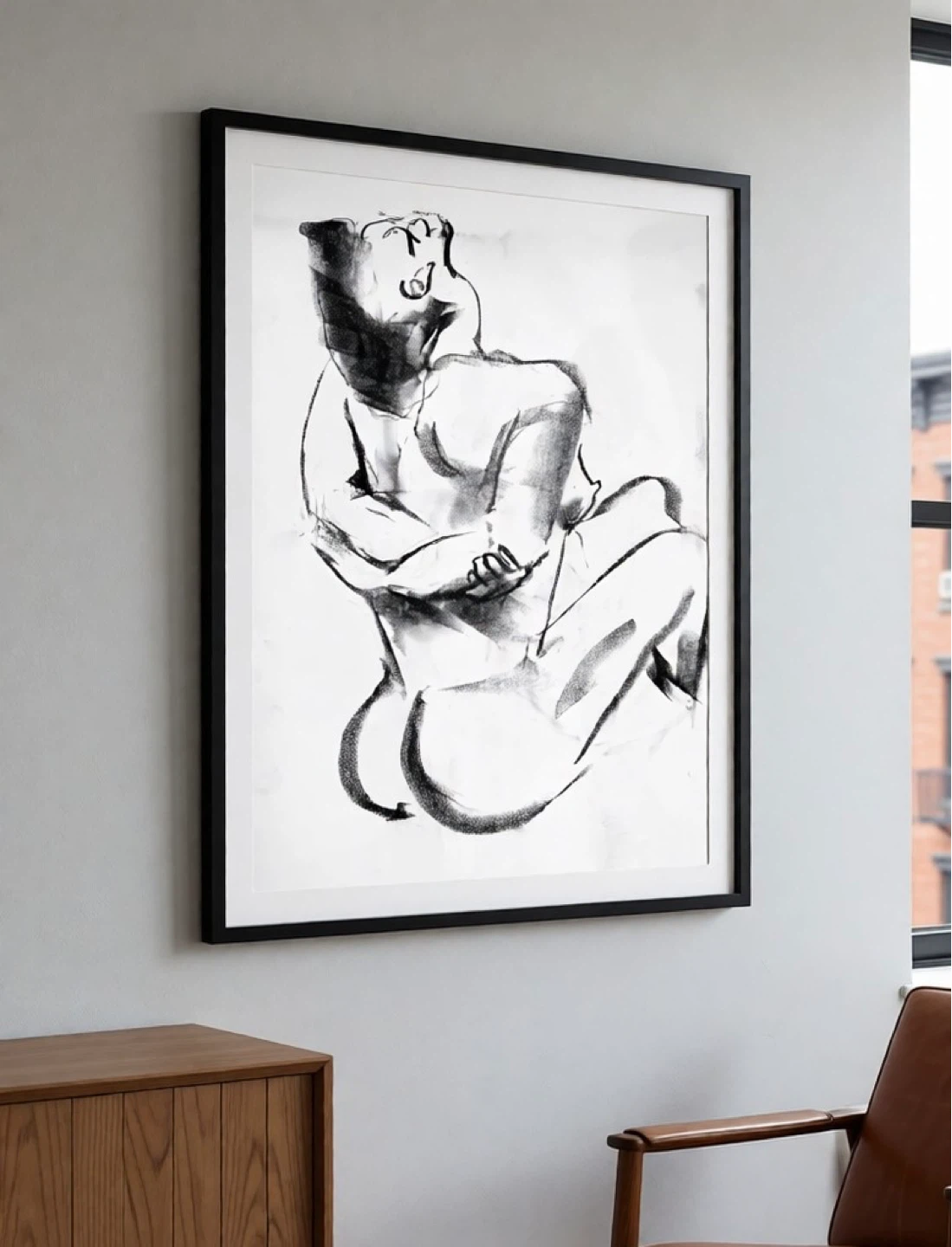Female Figure Study - Original Charcoal Drawing - 18x24 - photo 4