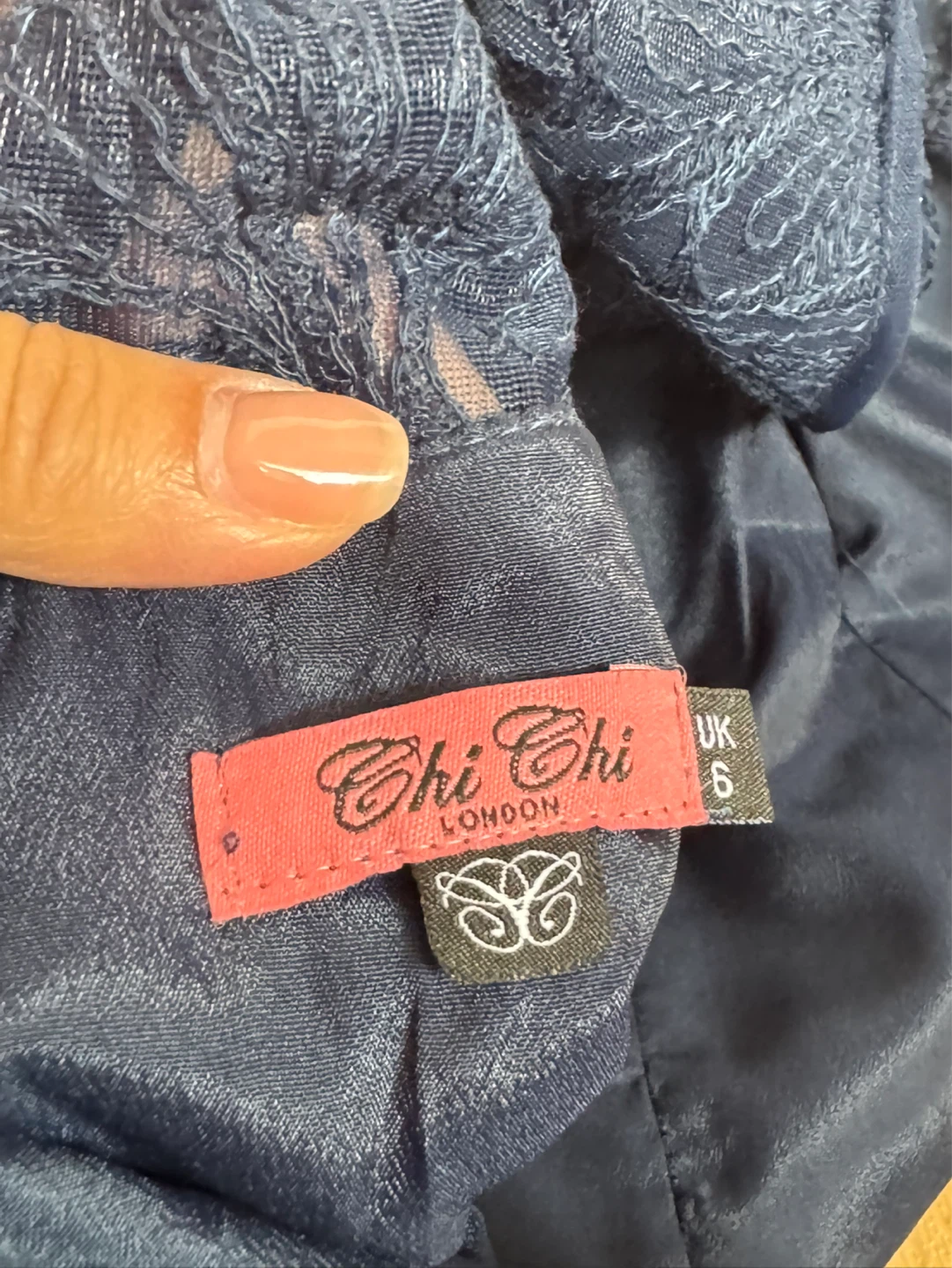 Chi Chi London Navy Lace Dress UK 6 - photo 3