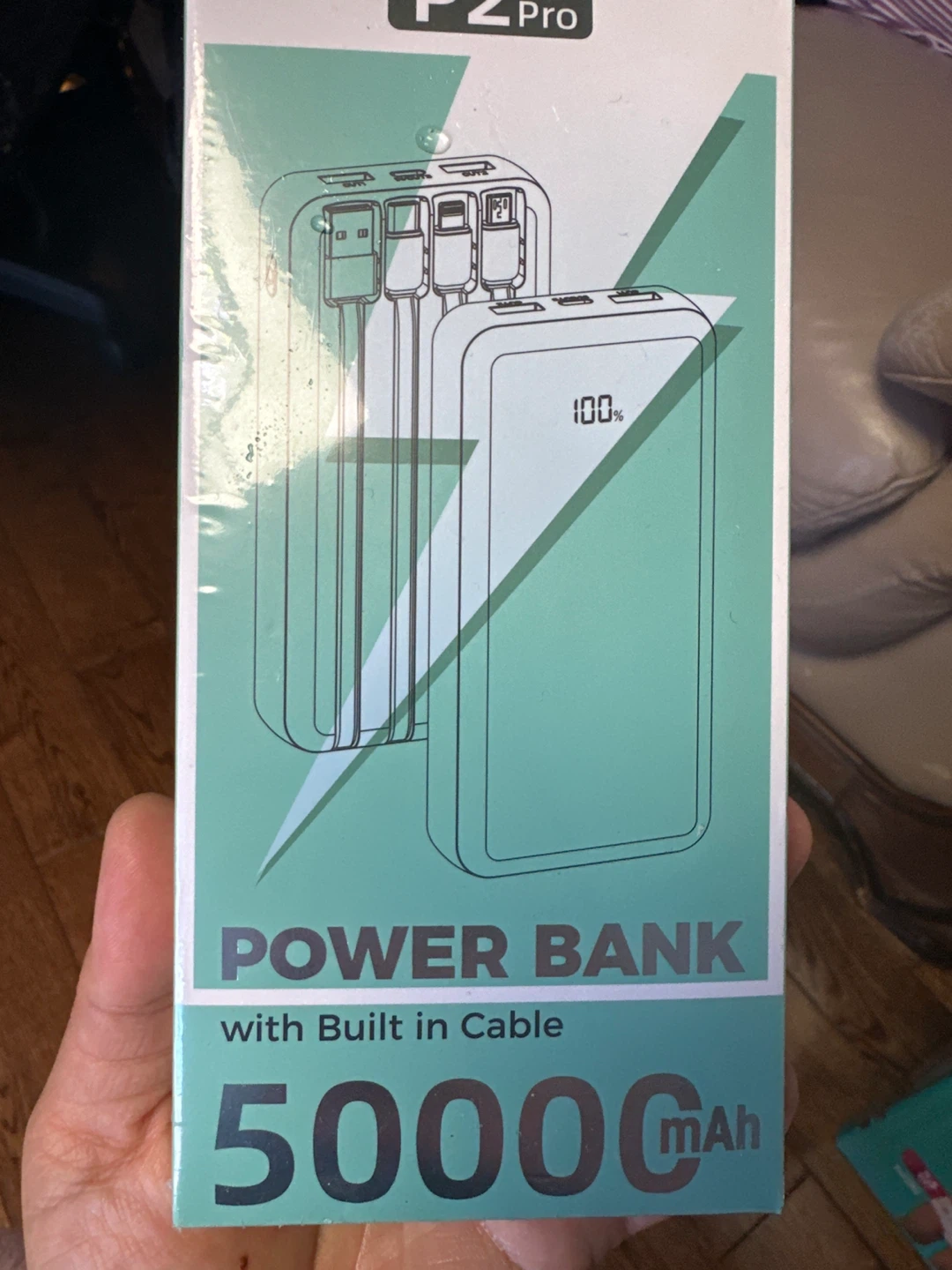 P2 Pro Power Bank with Built-in Cable - 5000mAh