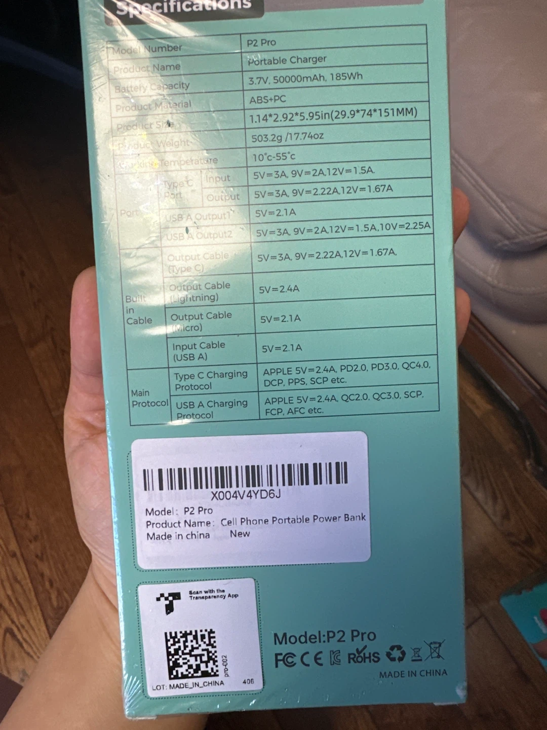 P2 Pro Power Bank with Built-in Cable - 5000mAh - photo 2