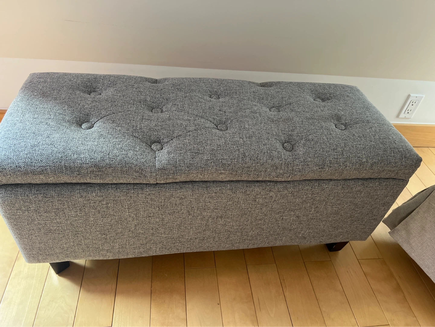 Tufted Storage Ottoman Bench - Grey - photo 2